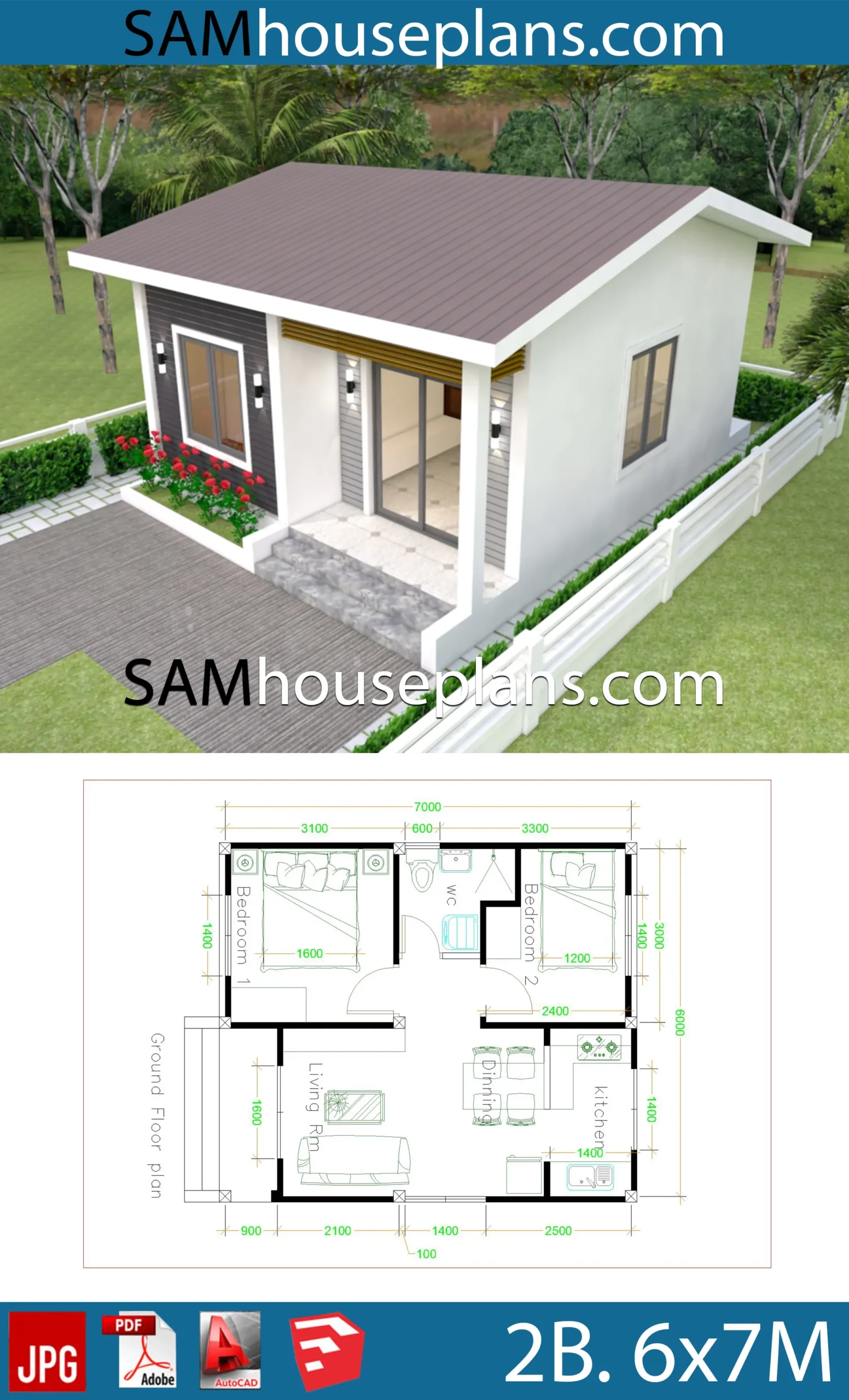 Simple 2 Bedroom House Plans