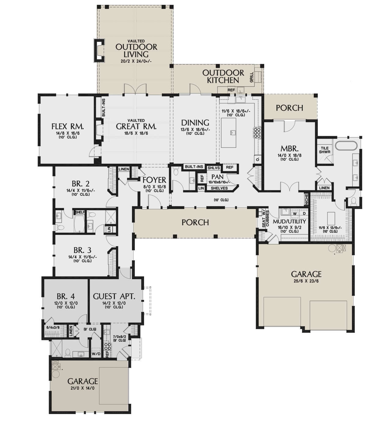 4 Bedroom Farm House Plans