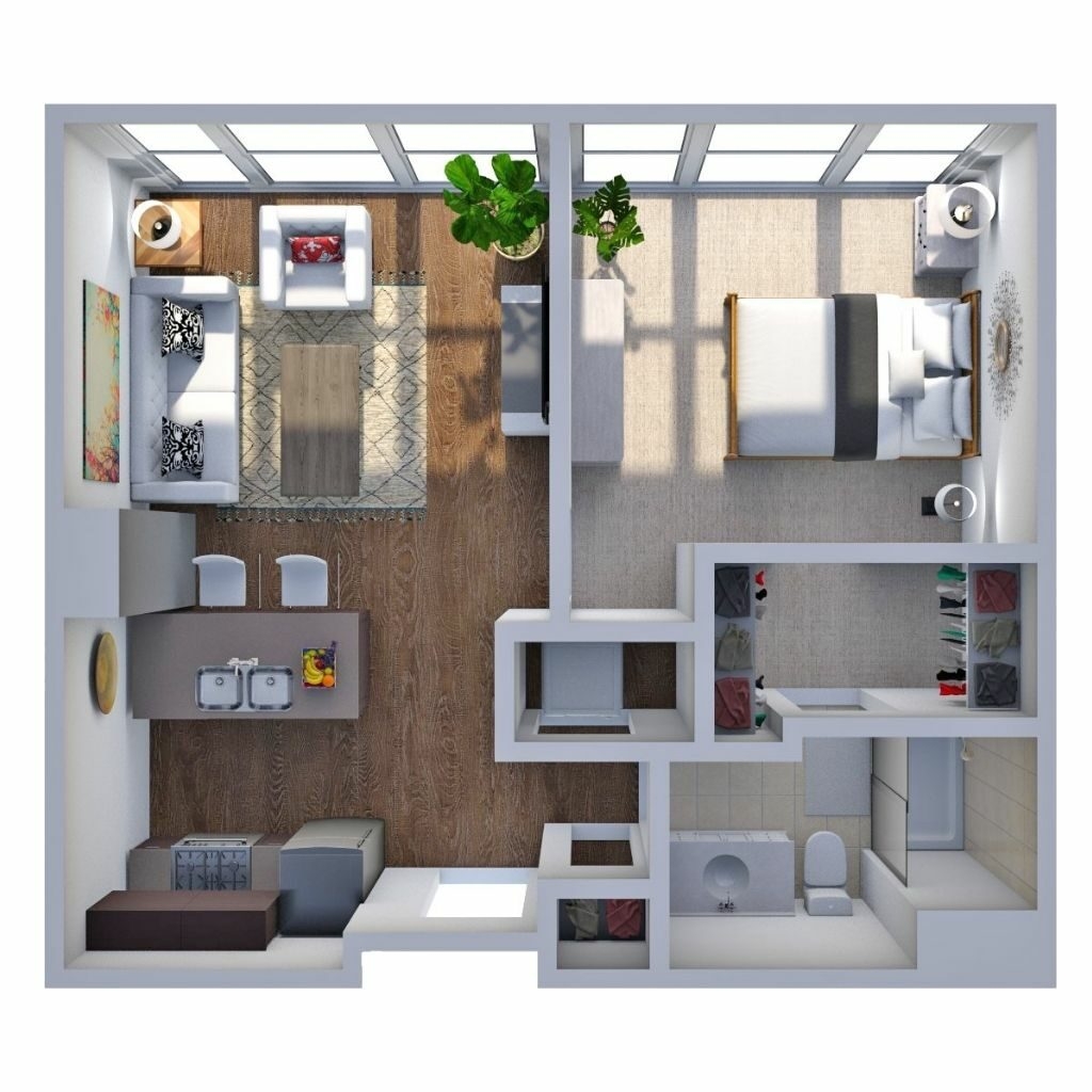 One Bedroom Apartment House Plans