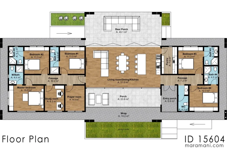 Panoramic Single Storey 5 Bedroom House ID 15604 Plans By Maramani