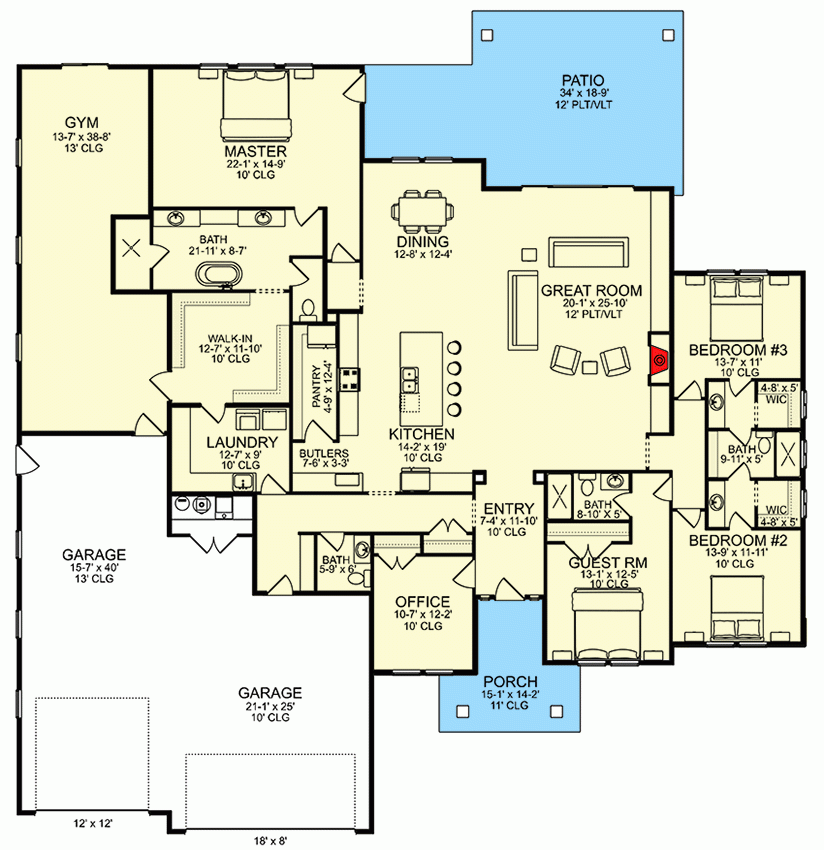 4 Bedroom House Plans With Office