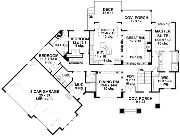 Ranch Plan 4 773 Square Feet 5 Bedrooms 4 5 Bathrooms 098 00270