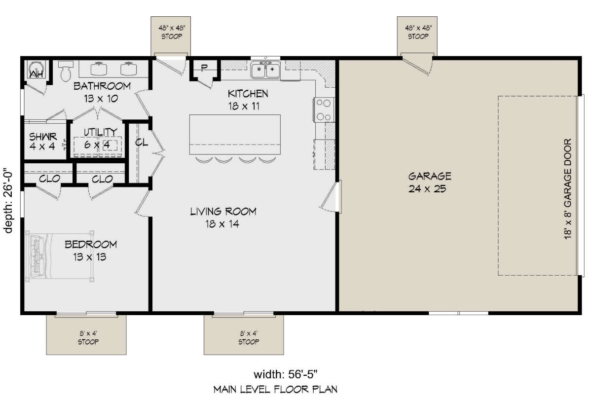 1 Bedroom Ranch House Plans