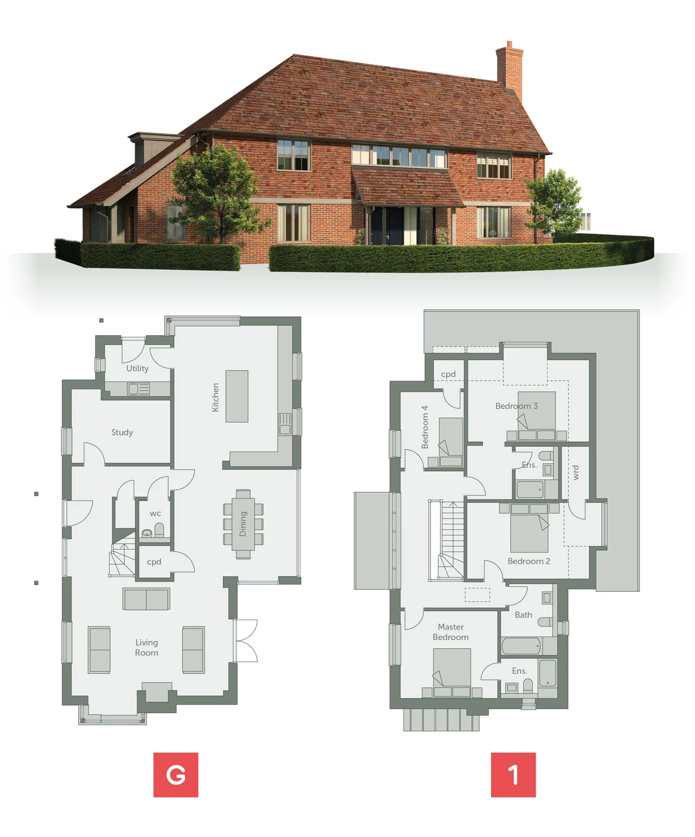3 Bedroom Semi Detached House Plan