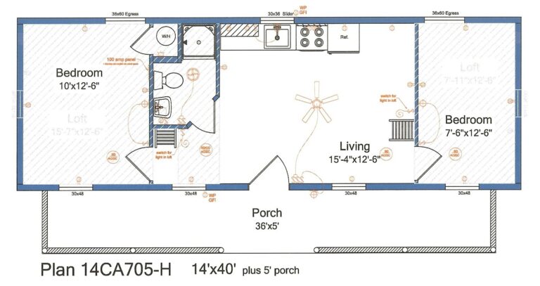 Shed To Tiny House Floor Plans 14x40