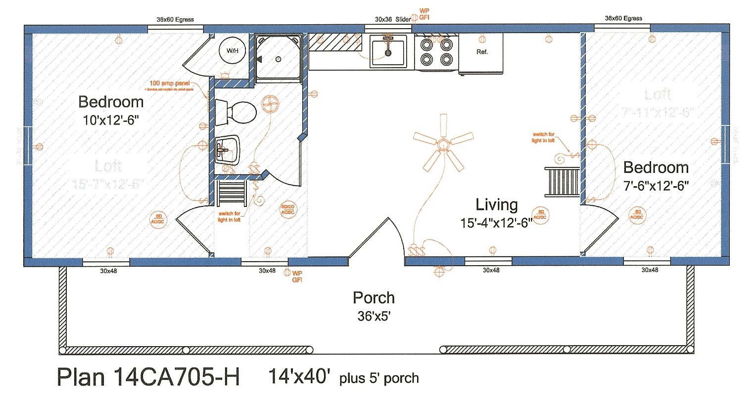 14x40 Shed House Plans 2 Bedroom