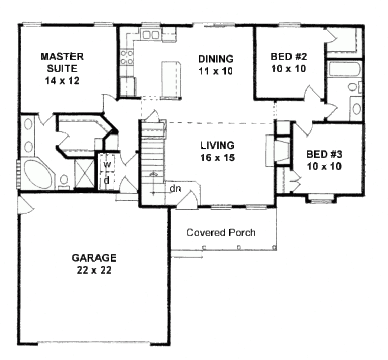 Traditional Style House Plan 3 Beds 2 Baths 1245 Sq Ft Plan 58 191 Houseplans